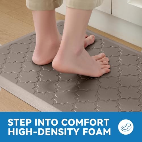 Kitchen Mats for Floor, Cushioned Anti Fatigue Mat, Non-Slip, Khaki