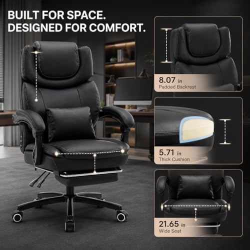 Big and Tall Massage Heat Office Chair for Executive Gaming People