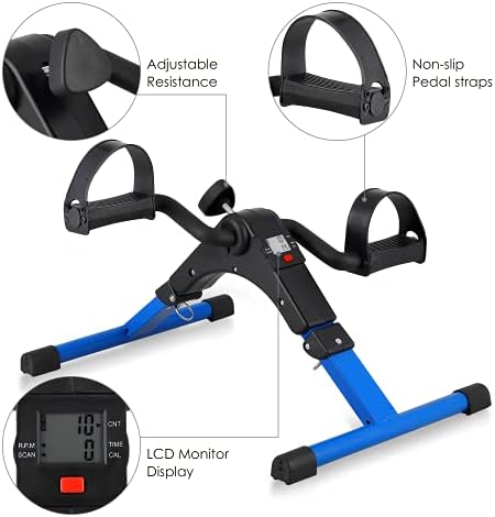 Folding Pedal Exerciser, Mini Exercise Bike Under Desk Bike