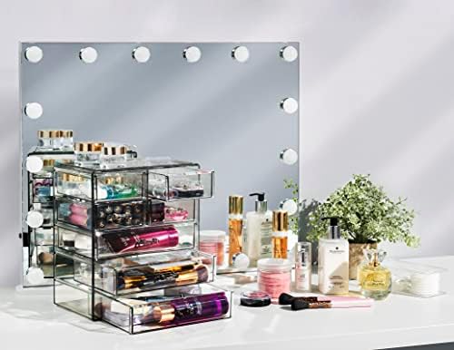 Sorbus 7-Drawer Makeup Organizer with Small & Wide Drawers (Black Jewel)