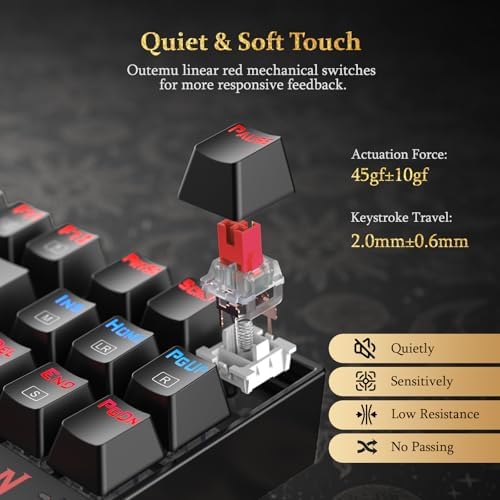 Redragon K552 Mechanical Keyboard, LED Gaming Keyboard with Red Switches
