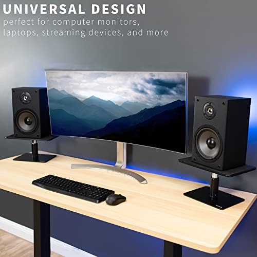 VIVO Universal Height Adjustable Ergonomic Computer Monitor and Laptop Riser Tabletop Desk Stand, Black, STAND-V000SB