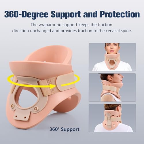 2 1/4 In Rigid Neck Brace Cervical Collar with Neck Support Foam Lightweight Soft Brace, Adjustable Cervical Traction Collar Relieves Neck Pain and Decompression for Men and Women (Neck height 2 1/4 Inch, X-Large)