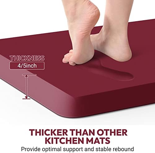 4/5 Inch Thick Kitchen Mat - Cushioned Anti Fatigue Mat for Kitchen Floor