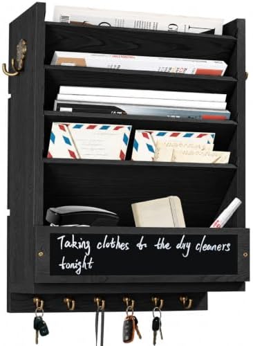 Wall Mail Organizer, Rustic Key and Mail File Holder for Wall Mount