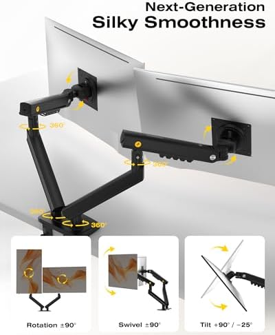 NB SmooVex™ Computer Monitor Mount, Monitor Stand fits up to 32 Inch, Mechanical Spring Monitor Arm, VESA 75/100 mm, Model-A5C