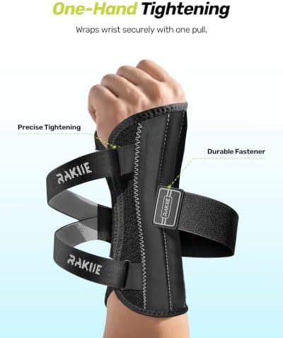 Rakiie Upgraded Carpal Tunnel Wrist Brace Night Sleep, Gray