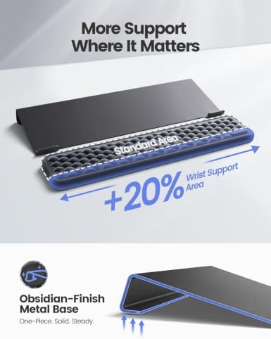 Vaydeer Keyboard Stand with Wrist Rest Set, Metal Keyboard Riser for Desk