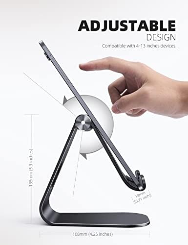 Lamicall iPad Stand Adjustable Tablet Holder, Sturdy Aluminum, Multi-Angle