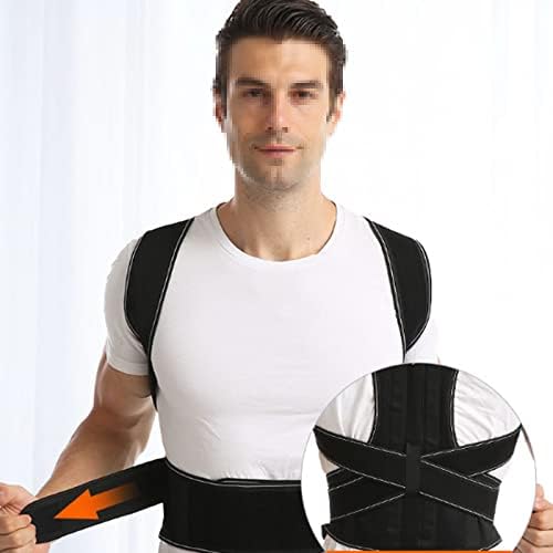 Corrector Back Brace for Men Women Spine Support Correction Straps Anti Kyphosis Adjustable Clothes Improves Your Sitting Soreness,Gray,XL