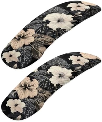 Office Chair Armrest Slipcovers Hibiscus Print Chair Arm Covers, Soft Comfy Desk Chair Slipcovers with Elastic Bands, Stretchable Gaming Chair Arm Protector, Set of 2