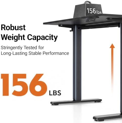 Claiks 48 x 24 Inch Black Electric Standing Desk