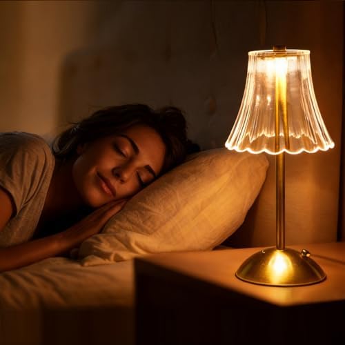 4 Pcs Cordless Table Lamp Rechargeable Touch Lamp, Gold Flower