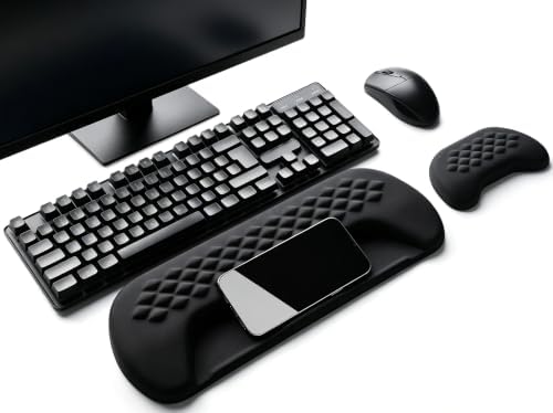 JIKIOU Wrist Rest for Keyboard and Mouse, Soft Memory Foam Wrist Rest Black