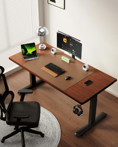 YSAGi Leather Desk Protector, Office Mat, Large Mouse Mat, Non-Slip PU Leather Blotter, Laptop Desk Mat, Waterproof Writing Pad for Office and Home(Khaki, 40" x 24")