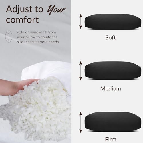 Head Recliner Pillow Adjustable Shredded Memory Foam Headrest Pillow for Recliners,Non-Slip Velvet Cushion for Pain Relief Neck Support Pillow for Travel Home Recliner Sofa Armchair (Black)