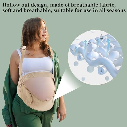 Pregnancy Belly Band, Pregnancy Support Belt, Beige, Small