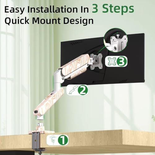 Single Monitor Arm for 17 to 35 inch, Hold 22 lbs, (Light Wood)