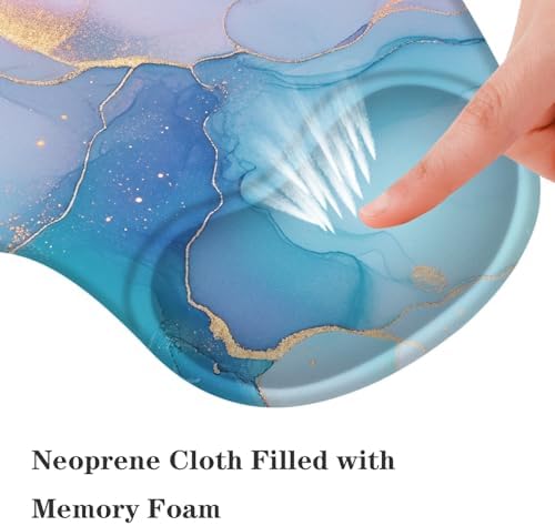 Marble Mouse Pad with Wrist Support+Cute Cup Mat
