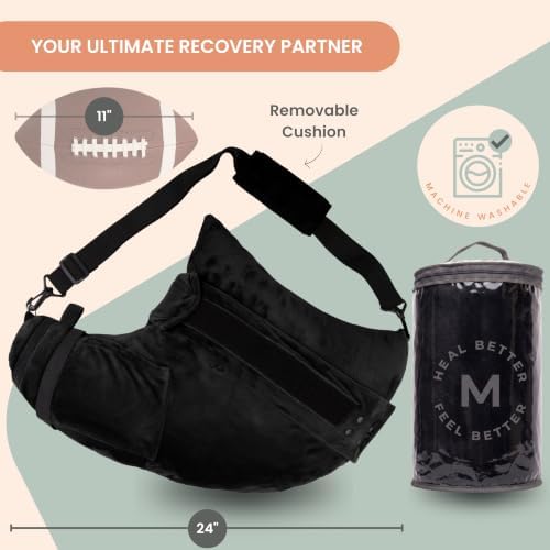 MOYOAMA Post Shoulder Surgery Pillow for Sleeping – Left/Right Arm Support with Adjustable Straps & Custom Firmness for Restful Recovery – Rotator Cuff, Bursitis, & Frozen Shoulder Pillow Post Surgery