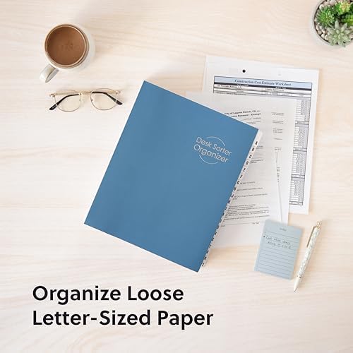 Smead Desk File Sorter, A-Z File Organizer, 20 Dividers, Letter, Dark Blue