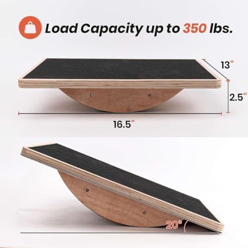 Balance Board Wobble Board for Adults Anti-Slip Balance Board for Physical Therapy Standing Desk Core Strength Wooden Balance Board Rocker Board