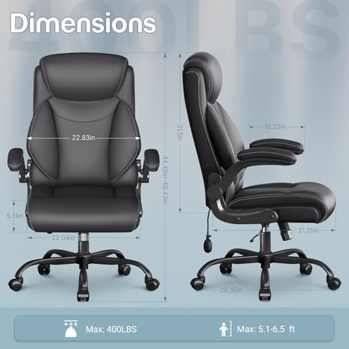Ergonomic Office Chair,Inflatable Lumbar Support High Back Chair,Black