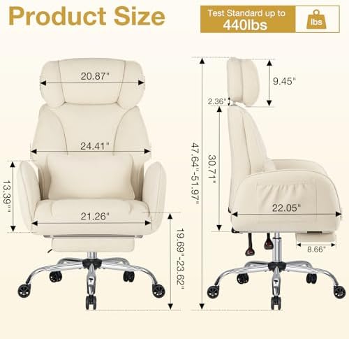 HOFFREE Criss Cross Chair with Wheels for Gaming,Reading,Working(Beige)