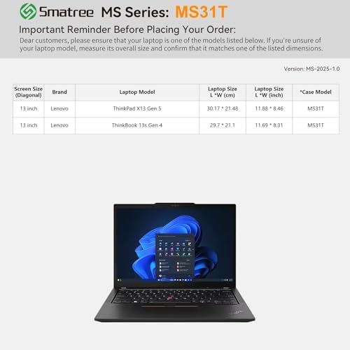 Smatree MS31T Hard EVA Sleeve with Stand for 13" Lenovo ThinkBook 13s Gen4
