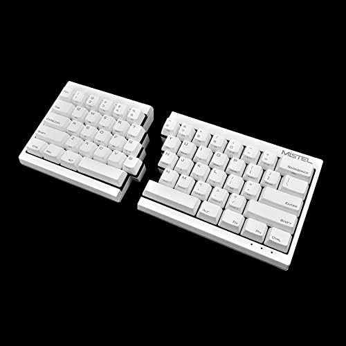 Mistel MD600 Split Mechanical Keyboard with Cherry MX Blue Switch for Windows and Mac (Programable Ergonomic Keyboard, White PBT Keycap/Case, Macro, NKRO, ASIN/US QWERTY)