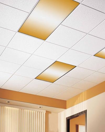 Orange Magnetic Fluorescent Light Covers for Ceiling Lights 2 x 4 Feet,White Geometric Country French Farmhouse Stripe Office Classroom Kitchen Drop Ceiling Light Covers Lighting Filters Shade 4 Packs