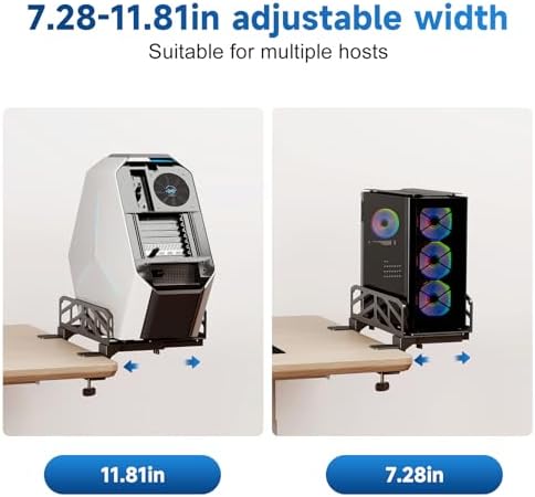 Pholiten Clamp-on Desk Extender PC Mount Holder, 7.28-11.8 inch