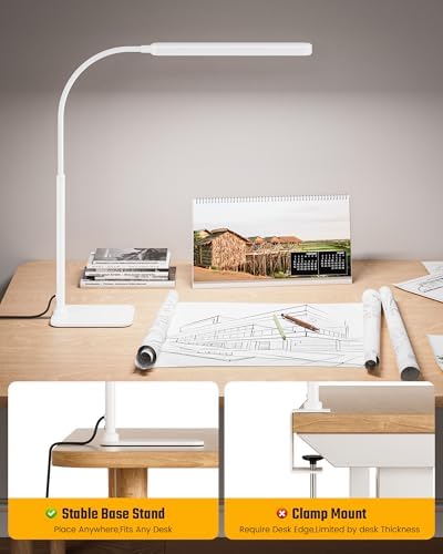 SUPERDANNY Eye-Caring LED Desk Lamp Work Lamp Office Lamp with Base