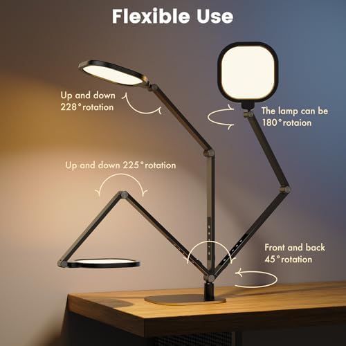 LitONES 2 Packs Desk Lamp for Home Office Zoom Video Calls-Black