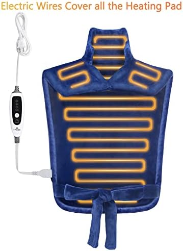 CAROMIO Heating Pad for Neck and Shoulders Back Pain Relief
