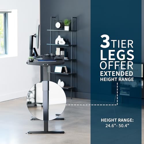 VIVO Black 60 x 24 in Standing Desk, DESK-KIT-2B6B