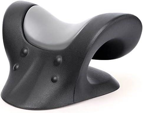 RESTCLOUD Comfortable Neck Stretcher for Neck Pain Relief, Neck and Shoulder Relaxer Cervical Traction Device for TMJ Pain Relief and Muscle Relax, Cervical Spine Alignment Chiropractic Pillow