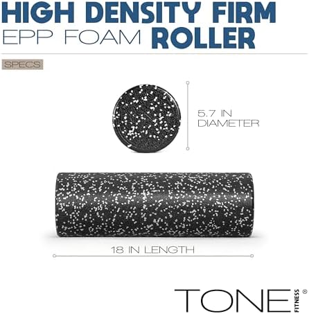 TONE Fitness Firm High-Density Foam Roller for Exercise, Massage & Recovery