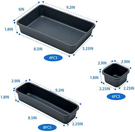 Gonice 18 PCS Interlocking Drawer Organizers Plastic Desktop Organizer Tray