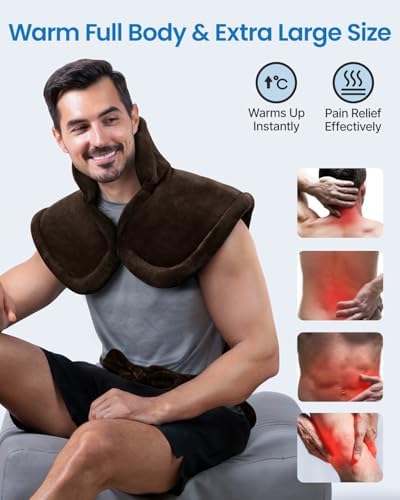 RENPHO Large Heating Pad for Back, 24"x37", Dark Brown