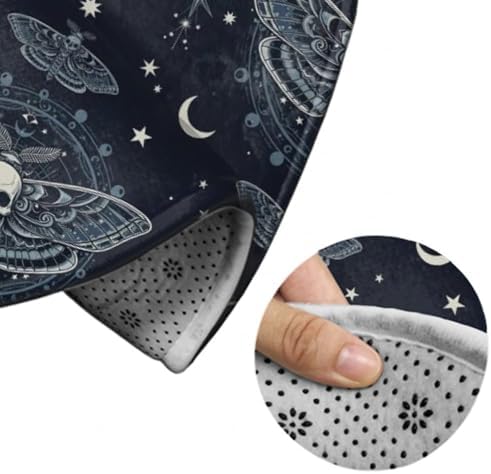 Highly Premium Quality Floor Mat, Office Chair Decor Mat, Room Sofa Yoga Soft Round Carpet Goth Moth Dead Skull Moon