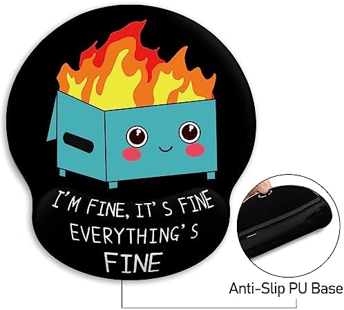 Blusabaca Dumpster on Fire Ergonomic Mouse Pad with Wrist Rest Office Gifts