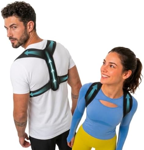 Posture Corrector for Men & Women, Adjustable Back Brace for Posture Support, Upper Back & Shoulder Support, Comfortable Breathable Posture Corrector for Daily Wear, Sitting & Standing