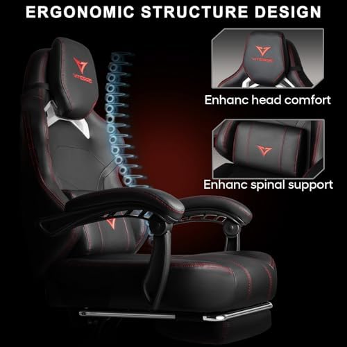 VITESSE Big and Tall Gaming Chair 400lb Capacity with Footrest