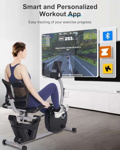Recumbent Exercise Bike for Seniors - 400LB Weight Capacity Recumbent Bikes with Comfortable Seat, Pulse Sensor, 16-level Resistance, LCD Monitor