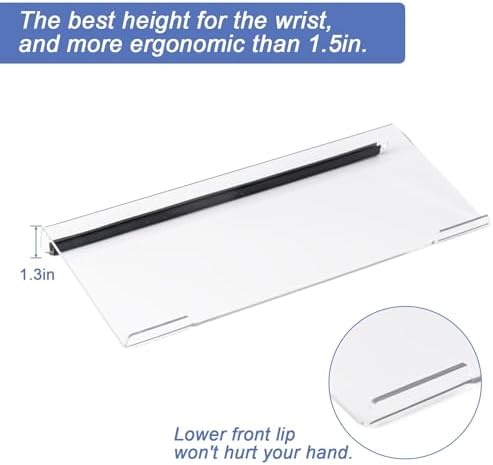 Clear Acrylic Tilted Computer Keyboard Holder for Ergonomic Typing