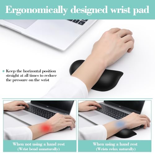 Ergonomic Wrist Rest for Computer Keyboard and Mouse Set with Wrist Support