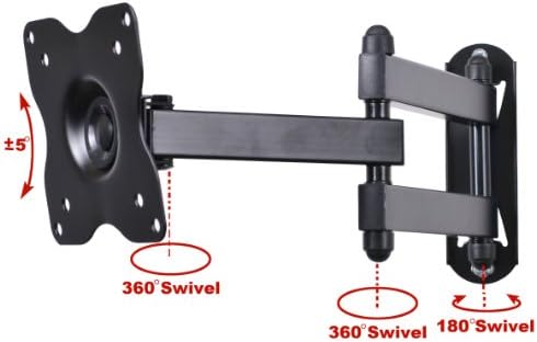 VideoSecu TV Wall Mount Monitor Bracket with Full Motion Articulating Tilt Arm 15" Extension for Most 27" 30" 32" 35" 37" 39" 40" LCD LED TVs with VESA 200x200 ML14B WS2 (Pack of 2)
