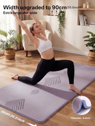 EaseUp Large Yoga Mat 73x35.5x0.4",10mm Thick Non-Slip for Home Workout