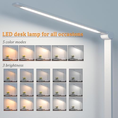 LED Desk Lamp with USB Ports,Touch Desk Lamps for Home Office with 5 Modes